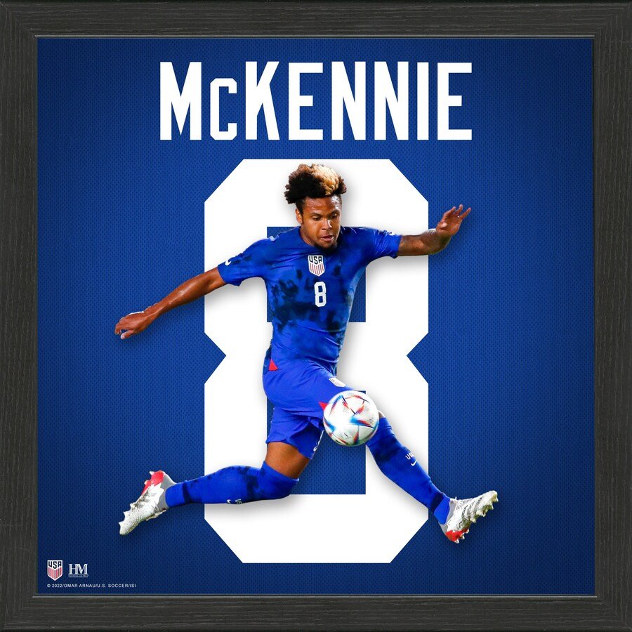 Highland Mint, Highland Mint Weston McKennie USMNT 13" x 13" Impact Jersey Framed Print