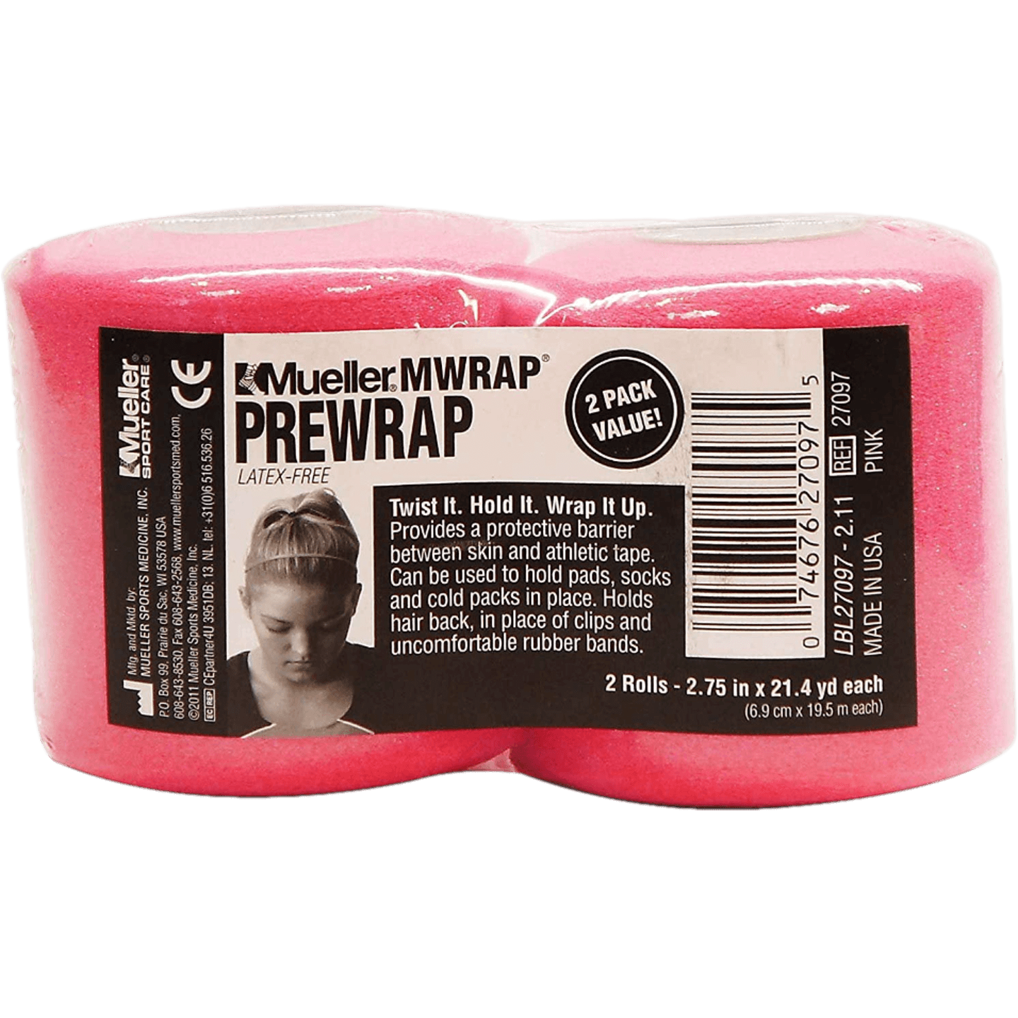 Mueller, Mueller MWrap Pre Wrap 2-Pack [Pink]